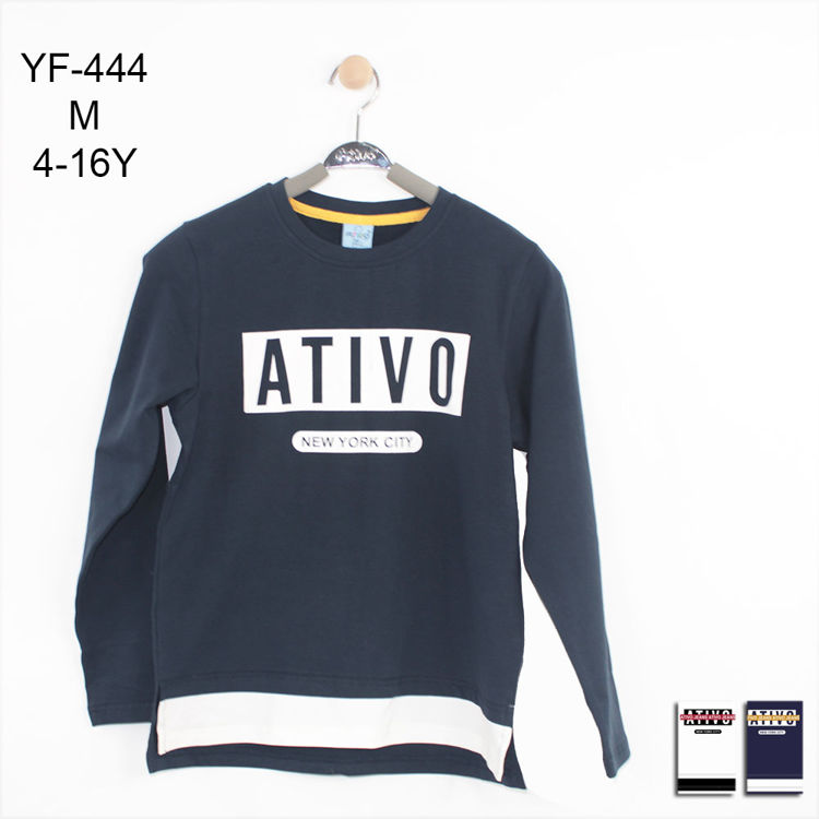 Picture of YF444- THERMAL FLEECE LONG SLEEVE BOYS COTTON TOP